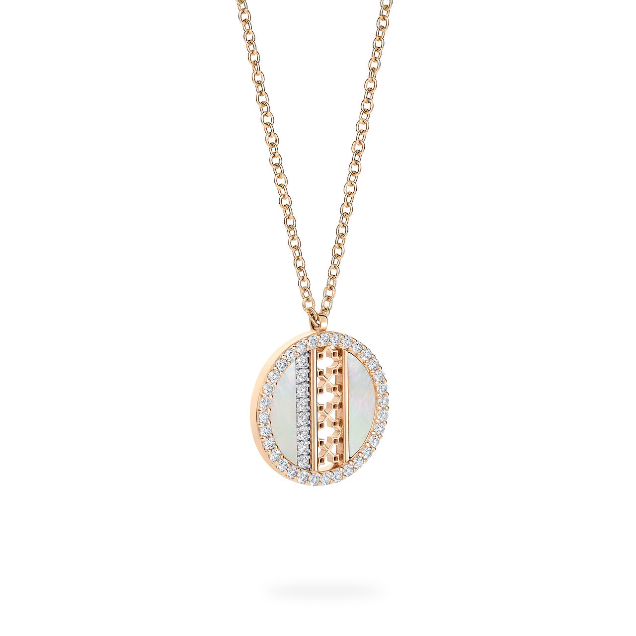 Mother-of-Pearl and Diamond Medallion Pendant image number 2